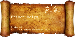 Priher Helga névjegykártya